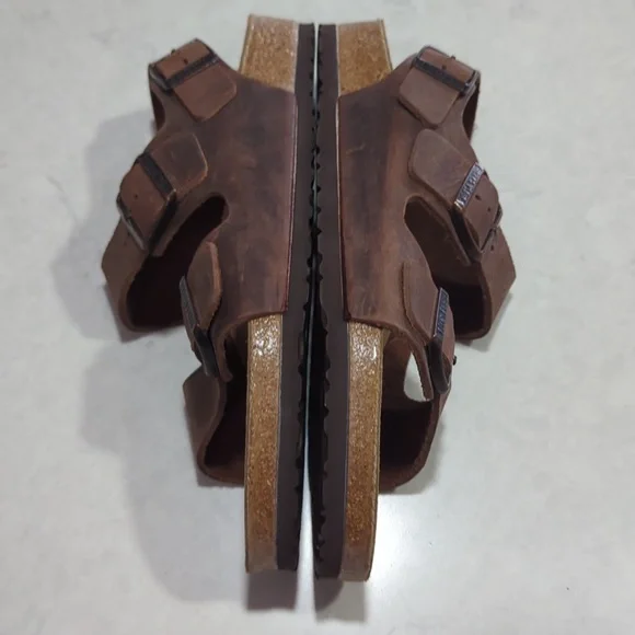 NWOT  UNISEX BIRKENSTOCK MILANO HABANA OILED LEATHER SANDAL - Picture 14 of 16